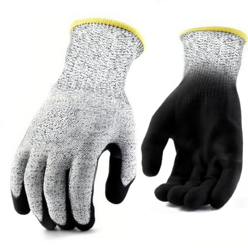Yagaspantery 2 Pièces Gants Anti Coupure,Gant Résistants Coupures,Protection Contre les Coupures du Quotidien pour Cuisine, Jardinage, Bricolage, Extérieur,M