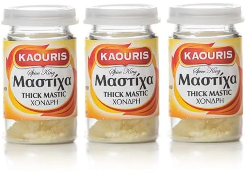 Gomme de résine naturelle Chios Mastic (huile de mastic, Kaouris - Larmes épaisses/grains), 3 sachets de 10 g.