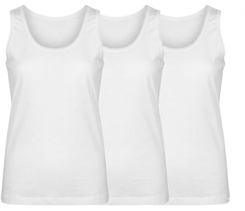 3 Pack Cotton Vest Tops for Women UK - Soft Sleeveless Tank Tops Set