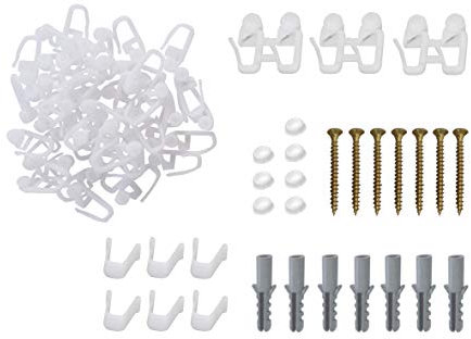 HUGG-Zubehör-Set ZV.600 zum Befestigen von Gardinen und 1- bis 3-Laufe Vorhang-Schienen - bis zu 600 cm Länge.