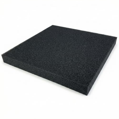 Pondlife Filterschaum Teichfilter, Filterschaummatte PPI 20 (mittel), 50 x 50 x 5 cm, schwarz, offenporiger PU-Polyäther, zuschneidbar, für Modulfilter, Kammerfilter, Durchlauffilter