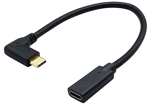 AAOTOKK 90 Grad USB 3.1 Typ C Stecker auf Stecker Gen 2 Anschlusskabel(10Gbit/s),Unterstützt Das Laden,Daten,Audio und Videokabel für USB C Hub,Samsung Galaxy,Typ C Geräte,Laptops(20 cm,M/M)