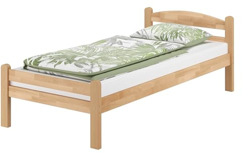 Erst-Holz®Einzelbett Gästebett Massiv Buche Natur 80 x 200 cmohne Zubehör