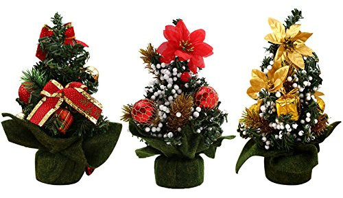 LAEMILIA Weihnachtsbaum Klein Tannenbaum Christbaum Weihnachten Kunstbaum Künstlicher Dekobaum Tischdeko (Mehrfarbig)