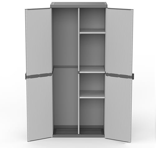 mongardi: Armadio Porta-Scope in resina di PVC e PP, 2 Ante, Facile da Montare, Modular System, Resistente, Adatto ad ambienti Interni ed Esterni, 68L x 40P x 165H cm, Grigio e Nero