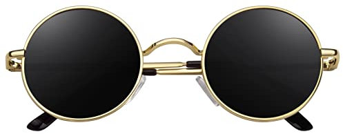 CGID Retro Runde Sonnenbrille Herren Damen Polarisiert Hippie Metallrahmen UV400 Schutz