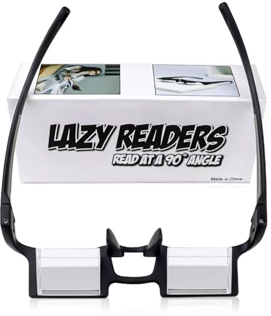 okcsc Lazy Reading Glasses Light Thinner Horizontal HD Glasses for Lying Down to Watch TV/Mobile Reading Books 90°Angle Prism Lazy Readers Glasses