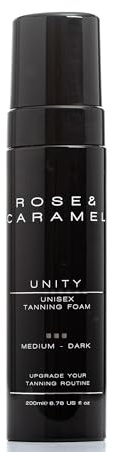 Rose & Caramel Unity Unisex Universal Self Tanning Mousse Medium Dark, Vegan Friendly, Cruelty Free