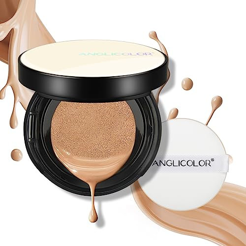 Anglicolor Air Cushion Foundation, fondotinta impermeabile a lunga durata, CC Cream leggera portatile, trucco in qualsiasi momento, adatto per tutti i tipi di pelle (04#beige)