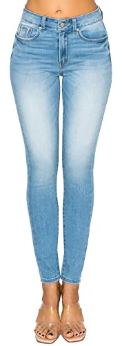 WAX JEAN Women's Repreve Butt I Love You Push-Up High-Rise Skinny Jeans, Light, 9