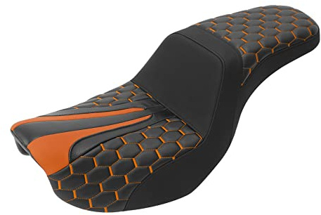 C.C. RIDER Gel Seat Driver Passenger Seat Step-up Seat Fit for Harley Dyna Street Bob FXDB Low Rider FXDL/FXDLS Super Glide Custom FXDC Wide Glide FXDWG Fat Bob FXDF Switchback FLD 2006-2017