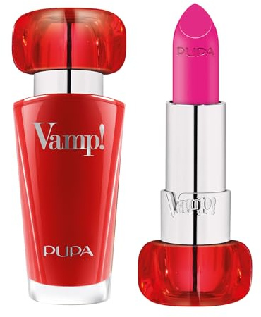 Holiday Land Vamp! Extreme Colour Rossetto con trattamento rimpolpante, 208 fucsia elettrico di Pupa Milano, da donna, 3,5 g