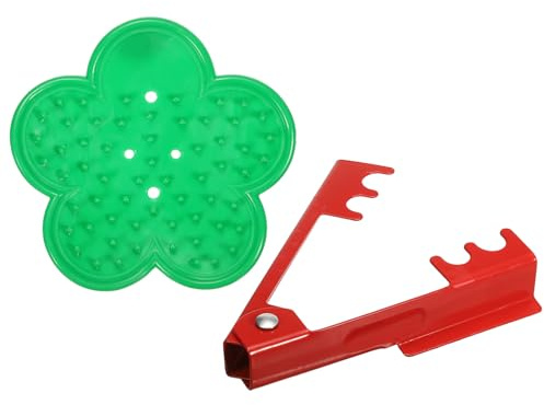 PATIKIL Rose Stem Leaf Thorn Stripper, 2Pcs/1Set Rose Thorn Stripper Remover Tool Leaf Stripping Tool for Gardening Flower Arrangement, Green Red