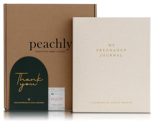 Peachly Schwangerschaftstagebuch – Leinen-Schwangerschaftsbuch zum Festhalten jeden Meilenstein – Schwangerschaftsmust-Haves – Babybuch, Andenken, Schwangerschaftstagebücher für erstmalige Mütter und
