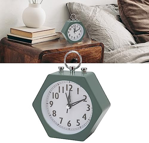 Sveglia Piccola Verde, Sveglia Analogica Orologio da Tavolo Per Scaffale Orologio Decorativo Retrò Sveglia Silenziosa Portatile Per Bambini Studente Bagno Alimentato a Batteria Display Trasparente