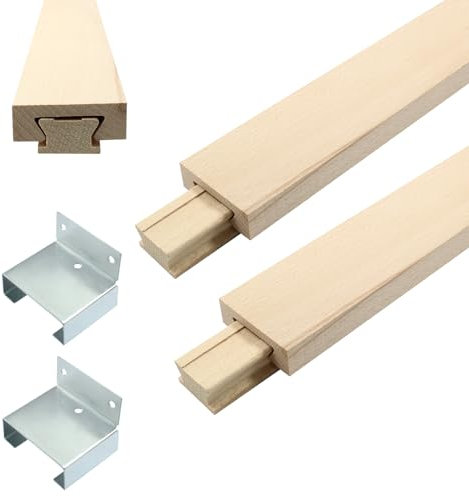 Rierdge 2 guide di ricambio per cassetti in legno, 40 cm, guida centrale in legno