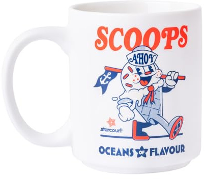 Grupo Erik Mugg Stranger Things Scoops Ahoy kaffemugg – 10 cm x 8 cm – 350 ml kapacitet – officiel licensprodukt