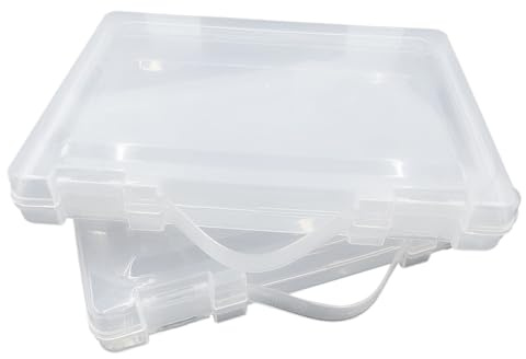WYAN 2 Stück A4 Ordner Aufbewahrungsboxen,Klare Kunststoffperlen Aufbewahrungsbehälter Box,Rechteck Perlenhalter Kunststoffkoffer,Baustein Organizer,für die Speicherung von Elementen(30 * 21cm)