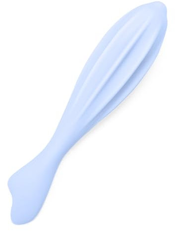 Rullo per massaggio facciale in silicone, per massaggiare il viso, elegante e semplice rullo viso a forma di pera, per rassodare la pelle e alleviare i muscoli (blu)