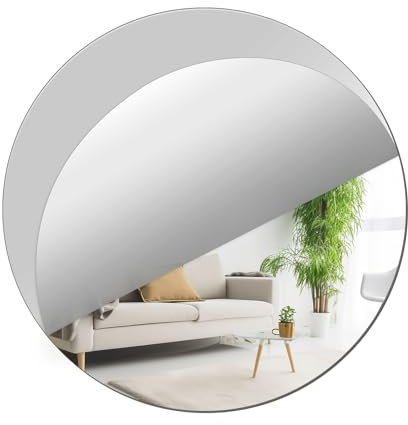ASSRECT Miroir Mural Adhesif 20cm Miroir Rond Autocollant Muraux Flexible Miroir Acrylique Adhésif Porte Placard Bricolage Décoration Murale sans Cadre pour Salle De Bain Salon Chambre