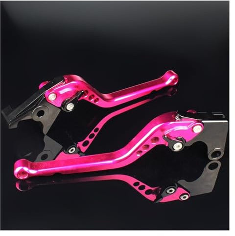 Für YFM 700 Für Raptor 700R 2007-2017 CNC Aluminium Kurze Lange Einstellbare 3D Motorrad Bremse Kupplung Hebel Griff Grip Bremse Kupplung Hebel Bremshebel(Color:Long pink)