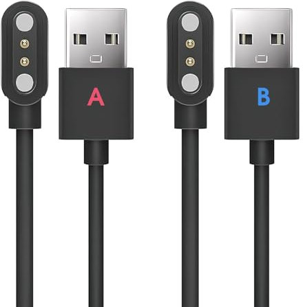 peaceking 2-teiliges Universal-Ladegerät für Smartwatches, 2-poliges magnetisches USB-Kabel, schnelles und sicheres Laden – kompatibel mit Smartwatches (Modell A & B, 2,84 mm)