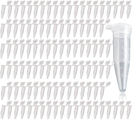 Lot de 1000 tubes à échantillons de 1,5 ml, récipients de réaction en tissu, tubes de coke, tubes de centrifugeuse vides, récipients de réaction transparents