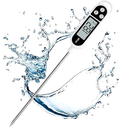 Digital Kitchen Thermometers for kithen cooking, Instant read Long Probe Thermometer, Auto Off ℉/℃ Button Accurate Water Temperature Thermometer for Beverage, Grill, BBQ, Food Cooking