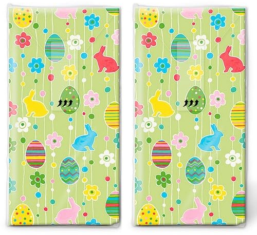 20 einzelne Taschentücher Ostern Kleine Osterelemente. 2 Packungen mit 10 einzelnen Papiertaschentücher bedruckt als Geschenk.