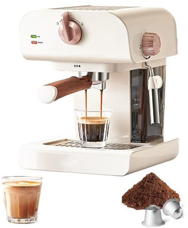 Máquina De Café Expreso, Máquina De Capuchino Y Café con Leche con Bomba Italiana De 20 Bares con Espumador De Leche De Vapor, Cafetera De Acero Inoxidable con Tanque De Agua De 0,8 L