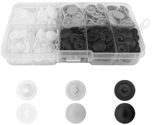 Fonyiunce 150 Stück Schraubenabdeckung, Kreuzschlitz Abdeckkappen kreuzschlitzschrauben, Kreuzschlitzschraube Deckel, Durchmesser 12MM für Wandschränke Schreibtische Möbel Reparaturen