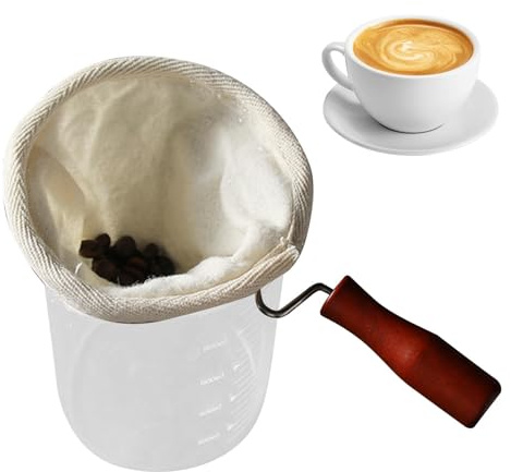 Chaussette À Café - Tissu Goutteur De Café, Sac Passoire À Thé Et Café | Filtres À Café Pour Percolateur, Percolateur En Tissu De Flanelle, Passoire À Café Lavable Durable Avec Outil À Manche En Bois