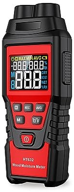 Misuratore di umidità, Misuratore Umidità Muri, HT632 Misuratore di umidità for legno Muro Calcestruzzo Cemento Mattone Misuratore di umidità digitale Igrometro Rilevatore di umidità Strumenti for la
