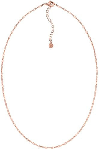 day.berlin Damen Halskette Ida 18k vergoldet | 45+5cm variable Länge, filigrane Kette gedreht mit kleinen Blüten ohne Anhänger, 316L Edelstahl nickelfrei und wasserfest