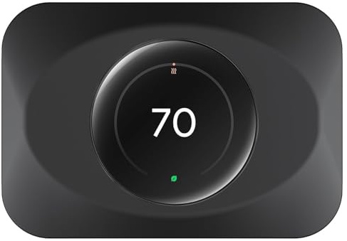 BAOKZZOM Wall Plate Cover Compatible with Google Nest Learning Thermostat (4th Gen), Practical Trim Kit for Nest Learning Thermostat 4, Snap fit Design (Black, 1 Pack)