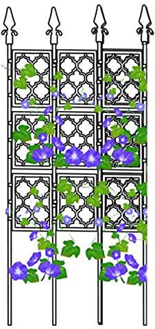 Enrejado para plantas trepadoras, soporte para plantas, flores, rosas, vides, 106 pulgadas, enrejado de jardín blanco