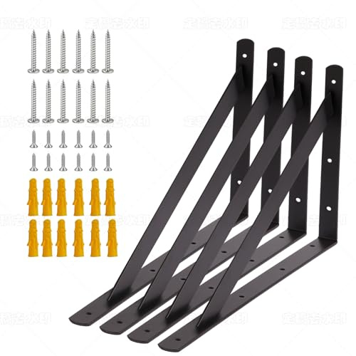 Schwerlastwinkel 4 Stück I 300 x 500 mm I Schwerlastkonsole REGALTRÄGER mit SCHRAUBEN I Wandhalterung Regal Tragkraft 150 kg I Regalträger | Wandmontage Konsole (4 Stück)