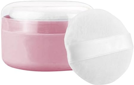 Puderquasten-Etui – tragbare Badestaub-Aufbewahrung, Staubbehälter mit Puff, ideal für Talkum, Bad und loses Puder