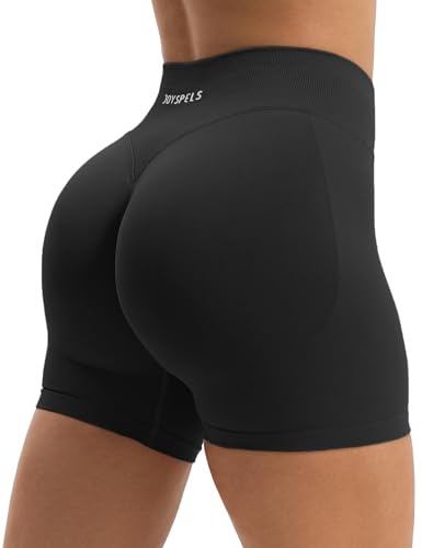 JOYSPELS Women's Seamless Scrunch Ruched Bums Gym Booty Shorts | High Waist Workout Shorts for Running, Yoga, Sports & Cycling. Stretchy, Tummy Control, Non-See Through & Squat Proof