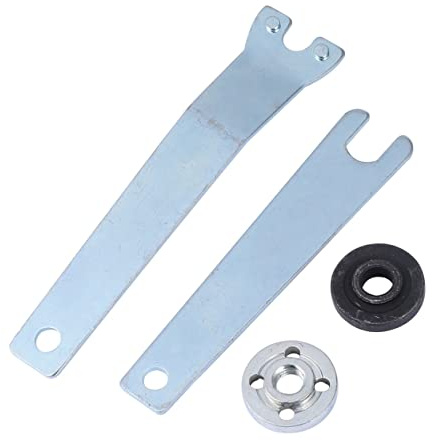 SHINEOFI Angle Grinder Spanner Gasket and Flange Nut Replacement Kit, Universal Open Pressure Plate Wrench Set with 4 Pieces for Power Tool Maintenance and Repair