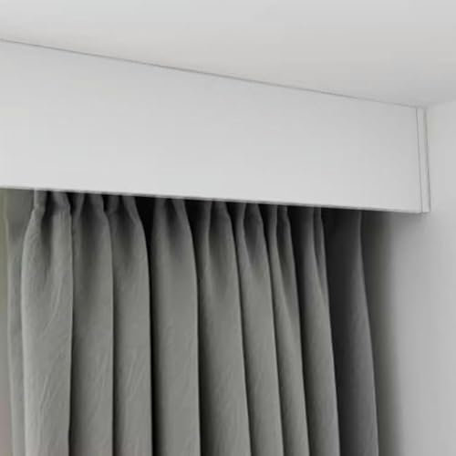 DONGGANSHI Robuste Gardinenkästen aus Aluminium für Gardinenstangen, dekoratives Gesimsbrett, Querbehang für das Wohnzimmer, Keine Schienen erforderlich (14 cm, 4,3 m/14,1 Fuß)