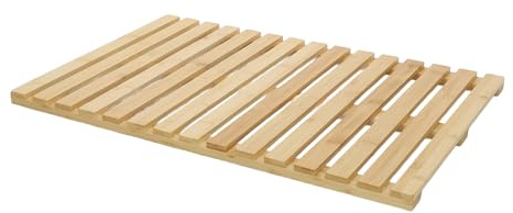 NUXIO Badematte aus Bambus SANNO – rutschfeste Badezimmermatte – Duschmatte 60 × 40 cm für Bad & Dusche