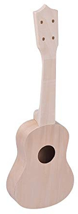Tomvorks 21 '' Kit Ukulele Ukulele Non Finita con Corpo e Collo di Bosco, Tastiera di Plastica e Ponte, Corda di Nylon, Adatto a Bambini, amici. Un Grande Musicale per Divertimento Fai