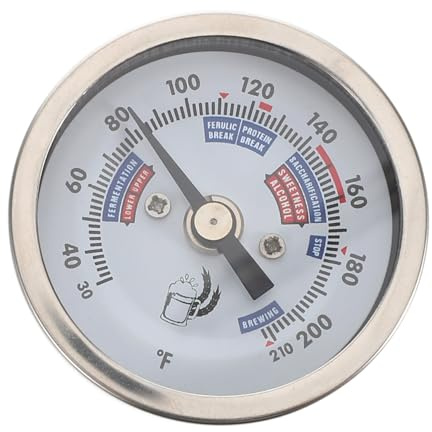 STAHAD Termometro Vino Acciaio Inossidabile con Connessione Filettata Misurazione Precisa per Produzione Vino e Strumento Indispensabile per Enologi e Birrai Design Bimetallico Assiale