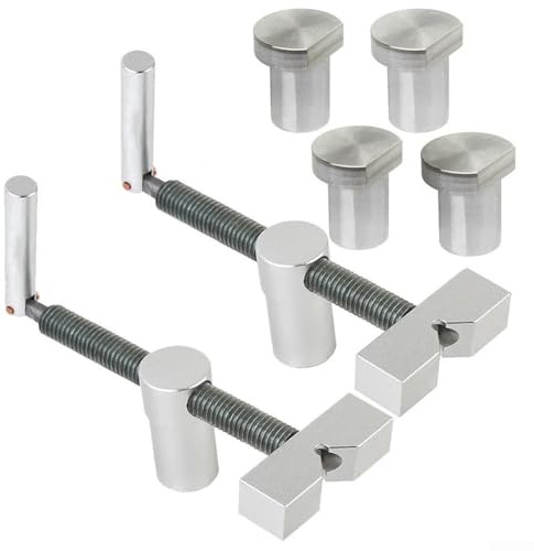 Zilimontt Pince de bureau en alliage d'aluminium pour le travail du bois avec mécanisme de réglage rapide et compatibilité à 34 trous pour établis et chiens de banc (D)