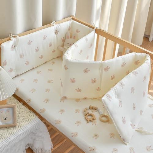 PTKG Bettschutz Kinderbett Umrandung,Kinderbett Randpolsterung,StoßFester Schutzgitter,Superdicker Antikollisions Teppich fürs Bett,Kopfschutz für Wickeltisch,D10,180 * 28cm