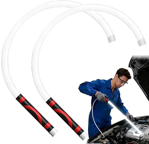 Linterna LED flexible extra, luces de trabajo recargables, luz de trabajo LED de alto lúmenes flexible con 3 modos de brillo, linterna flexible de alta lúmenes flexible para bahías del motor (blanco