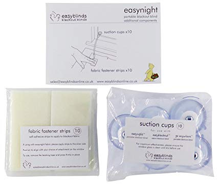 Easyblinds easynight Blackout Blind Accessories, Fabric Fasteners and Suction Cups