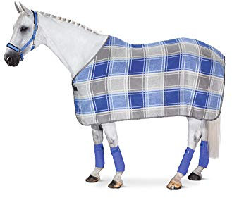 Eskadron Abschwitzdecke Dralon Check in atlanticblue-Marshmellow-Silver Pearl, Größe (cm):XL (155cm)