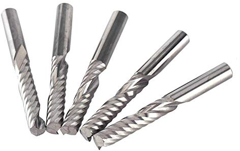 Fresa de Carburo de Tungsteno Molino de Extremo Flauta única CNC Fresado Bits 6mm x 32mm 5Pcs